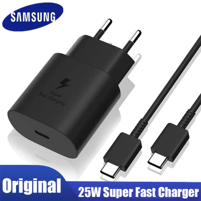 Picture of Samsung 25W Super Fast Orginal Charger Usb Type C to Type C Cable Charger Power Adapter For Galaxy Usb-C (2 Pin) - Samsung PD Charger