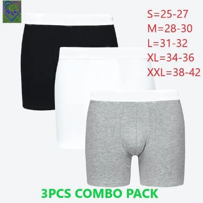 Picture of New Pack Of 3 Premium Cotton Boxer Underwear-S to Xxl (XXLFree Size)- Under Wear For Men - Under Wear For Men - Under Wear