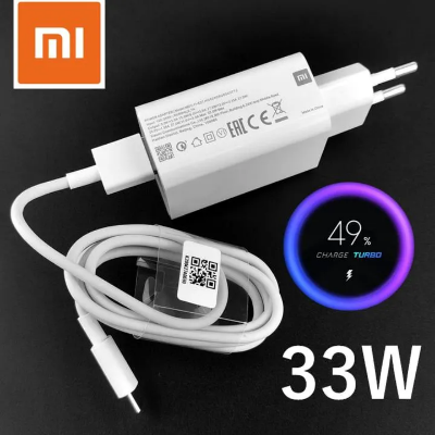 Picture of For Xiaomi 33W Turbo Fast Charger | EU QC 4.0 Adapter with 3A USB Type-C Cable | Quick Charge Xiaomi Devices Compatible