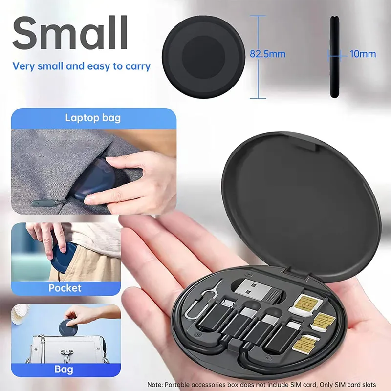 Picture of Multi Function Fast Charging Data Cable Set Box / Data cable set storage box / 60w fast charge multi-function data cable set / Mobile phone stand