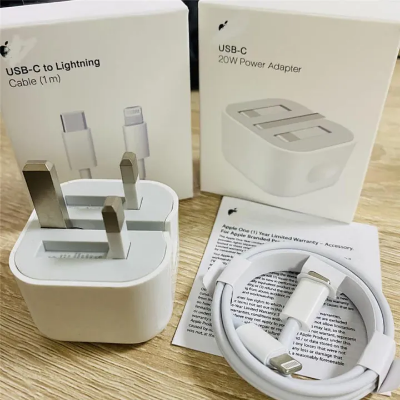 Picture of 20W USB-C Fast Charger with Type-C to Lightning Cable for iPhone 14/13/12/11/X – 3 Pin Adapter