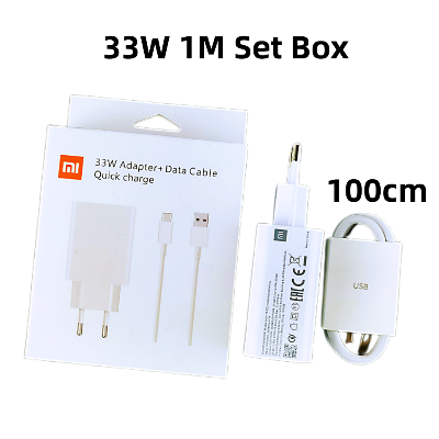Picture of 33W Xiaomi Charger Original Turbo Fast Charge EU Adapter 6A Usb Type Cable For Poco X5 M5S Redmi Note 13 12s 13R 12R 12 11 10 9