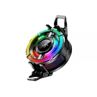 Picture of MEMO CX15 Digital Display Phone Cooling Fan: AI Semiconductor TEC for Cooler Gaming - Black