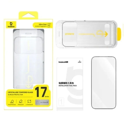 Picture of Baseus Screen Protector for iPhone 17 Pro Max Crystalline HD Tempered Glass with Dustproof Installation Tray, Clear 2Pcs