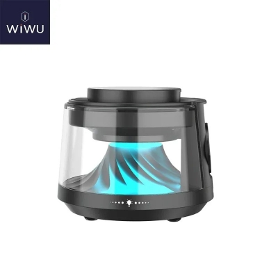 Picture of WiWU Flow 5-in-1 Wireless Charger Speaker with Magnetic Fast Charging and Ambient Light - Black