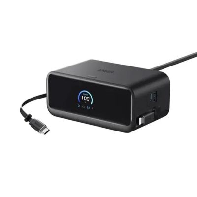 Picture of Anker Nano 100W 6-in-1 Desktop Charger Mix with Retractable USB-C Cable - Black