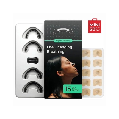 Picture of Nasal Strips Magnetic Nasal Breathing Dilator Kits Increase Air Intake Sleeping Nose Breathe Strips - Black