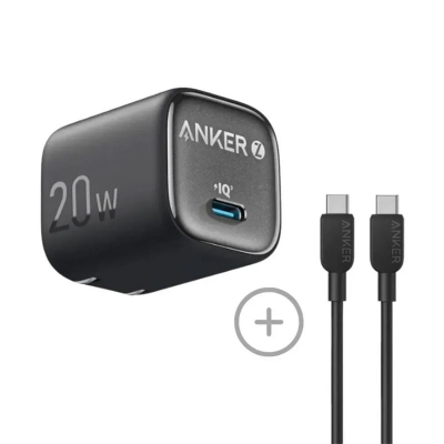 Picture of Anker Zolo 20W USB-C Charger with USB-C Cable Combo Pack – B2699 - Black