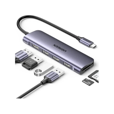 Picture of UGREEN CM511 (20956A) 6-in-1 USB-C TO USB Multifunction Hub -  GRAY