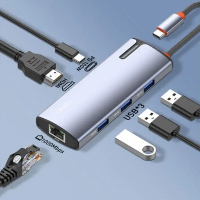 Picture of LDNIO DS-15H PD100W 5 in 1 Port USB C 3.0 Hub With 4k HDMI -  GRAY
