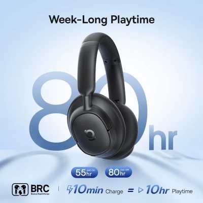 Picture of Baseus Headphone BH1 80Hrs Long battery Life ANC Crystal Clear Sound | Wireless Over-Ear ANC - Black