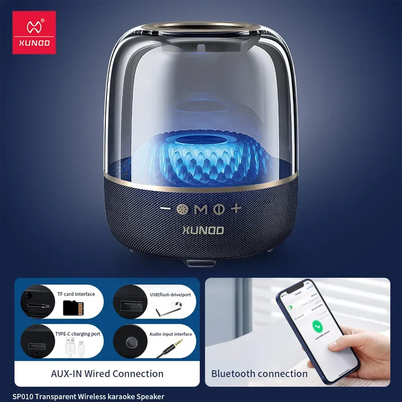Picture of XUNDD SP010 Transparent Wireless Karaoke Speaker -  BLACK