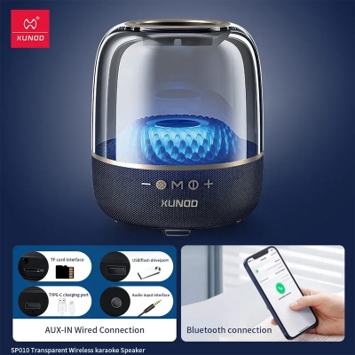 Picture of XUNDD SP010 Transparent Wireless Karaoke Speaker -  BLACK