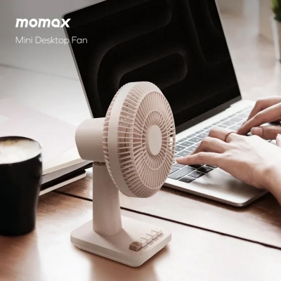 Picture of Momax 1°Pod Desktop Wireless Ultra Quiet Mini Fan - Cream 