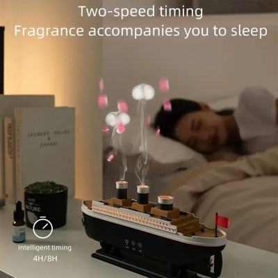 Picture of Aroma Diffuser Ship Cool Mist Humidifier with Remote Control - Black