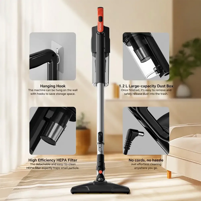 Picture of Enchen V3 Plus 10 kPa Cordless Vacuum Cleaner - Black and Silver
