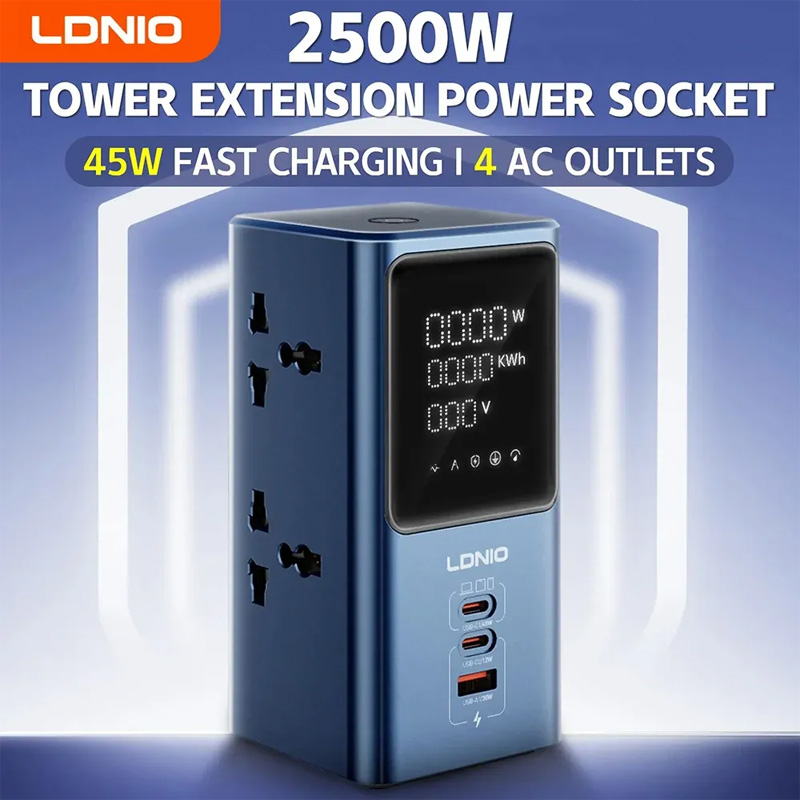 Picture of LDNIO SC2 Tower Extension Power Socket - Black