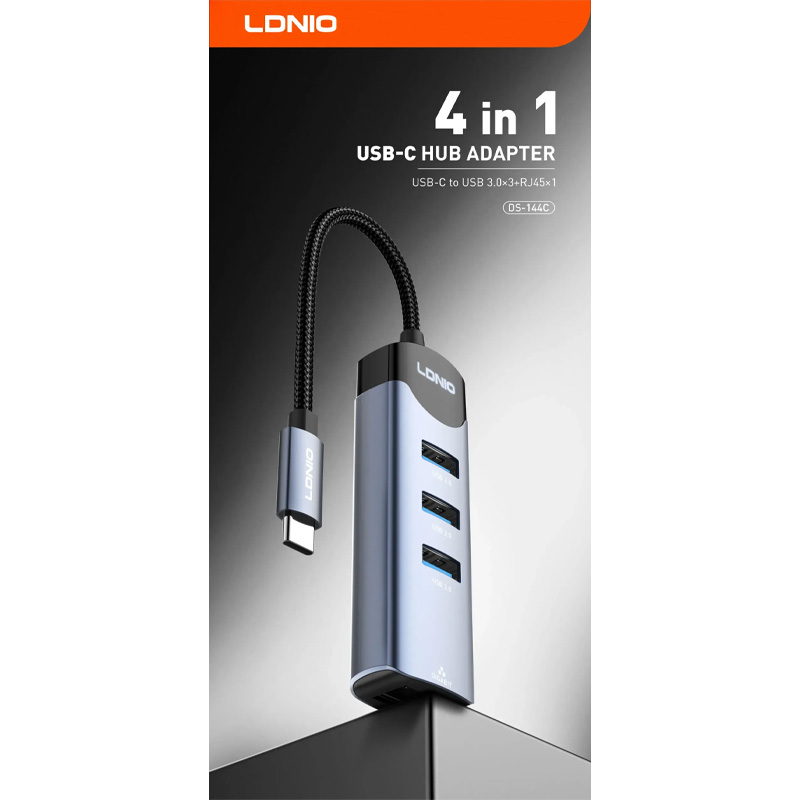 Picture of Ldnio DS-144C 4-in-1 USB-C Hub Adapter -  Silver