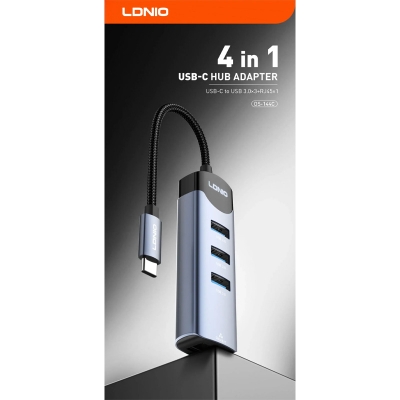 Picture of Ldnio DS-144C 4-in-1 USB-C Hub Adapter -  Silver