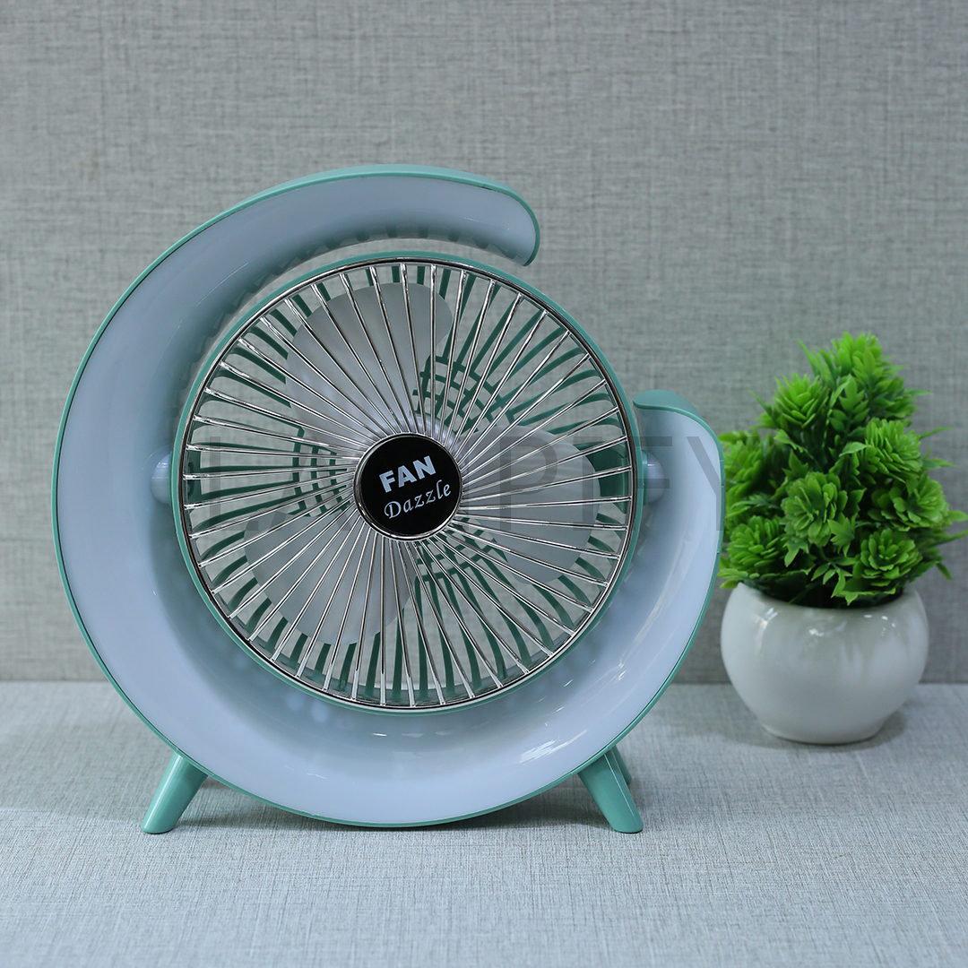 Picture of 🔥 Portable Desk Fan with LED Light – Rechargeable, Silent & Compact Cooling Fan 
