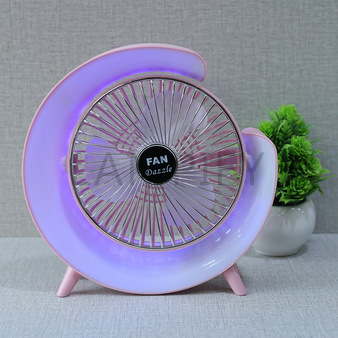 Picture of 🔥 Portable Desk Fan with LED Light – Rechargeable, Silent & Compact Cooling Fan 