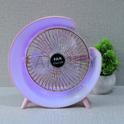 Picture of 🔥 Portable Desk Fan with LED Light – Rechargeable, Silent & Compact Cooling Fan 