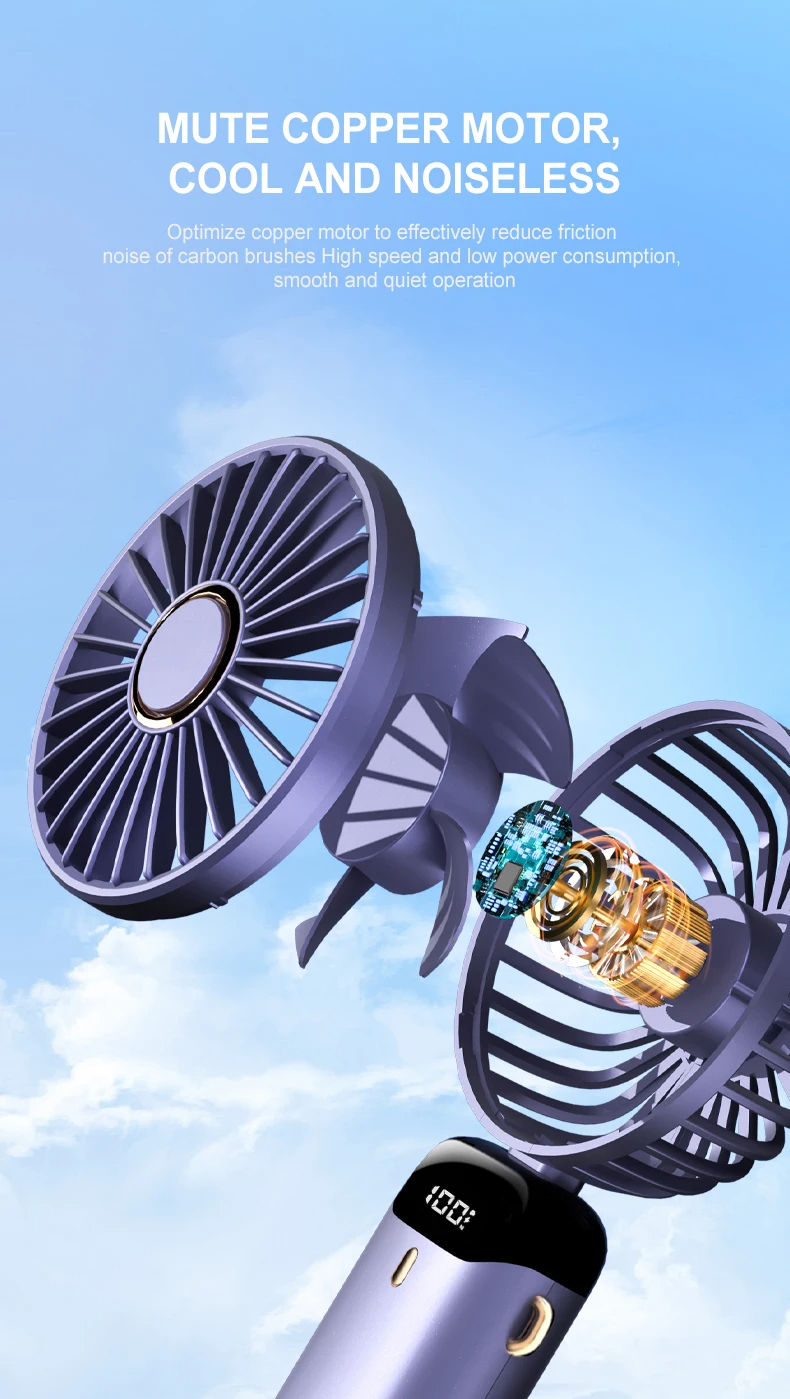Picture of ✅ Desk Fan – Long Battery Life & Fast Charging  - Blue