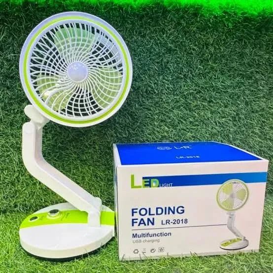 Picture of ✅ LR‑2018 Foldable USB Fan with LED – Travel & Study Partner  - Green