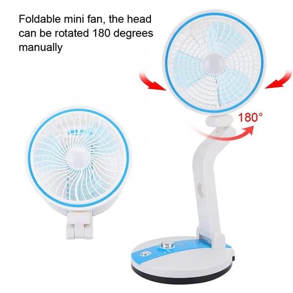 Picture of ✅ LR‑2018 Rechargeable Fan with LED Lamp – Portable Table Cooling  - Green