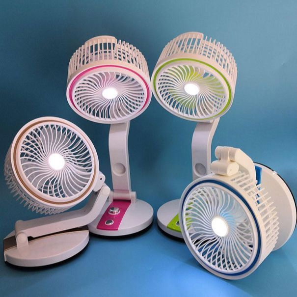 Picture of ✅ LR‑2018 Portable USB Fan with LED – Folding Table Cooler  - Green