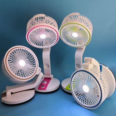 Picture of Rechargeable Portable Fan LR-2018 with LED Light – Ideal for Office & Camping - Green