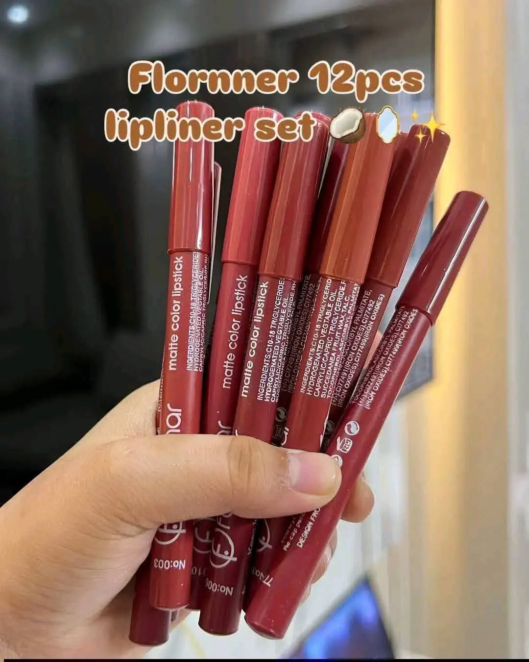 Picture of Flormar Long Lasting Matte Lipstick Pencils Set (12 Pieces)