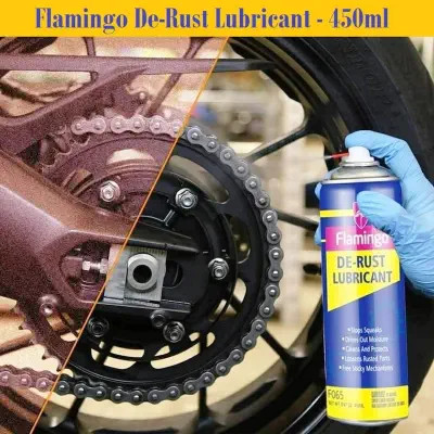 Picture of Flamingo De-Rust Lubricant 450ml, anti rust proof lubricant, Rust Cleaner Remover and Protector Liquid SprayMulticolor