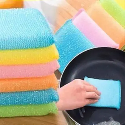 Picture of Soft Sponge Scrubbing Pads Wash Cleaning Pads Kitchen Bowl Dish Pot (8PIECES)