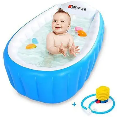 Picture of Intime Inflatable Baby Bath Tub, Baby Children Shower Tub with pumper - Green