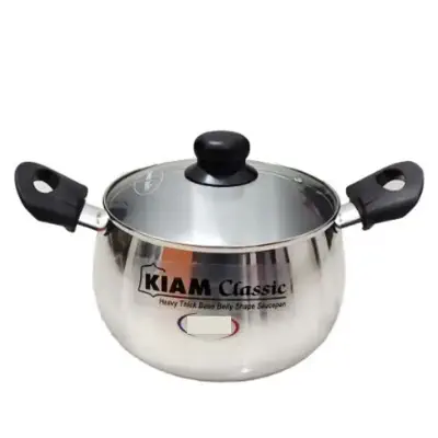 Picture of Kiam Aluminium Belly Shape Saucepan 24CM With Glass Lid 24CM