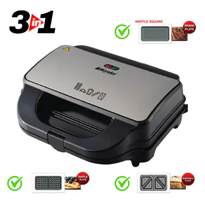 Picture of Miyako 3 In 1 Sandwich Maker SM-862-HY - Sandwich Plate, Grill Plate & Waffle Plate Multicolor