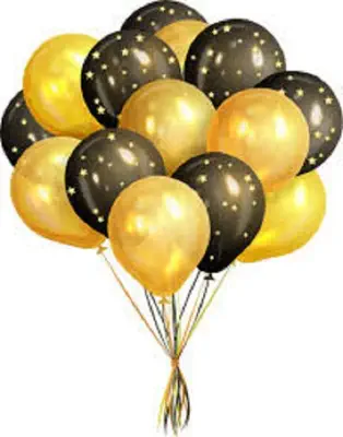 Picture of Monty Balloon 20Pcs- Golden & Black Color - Gold and black