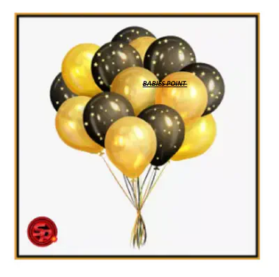 Picture of Monty Balloon 20Pcs- Golden & Black Color - Black