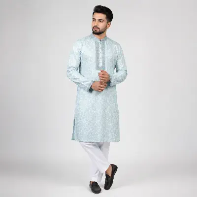 Picture of Winner Mens Teal Mix Panjabi 