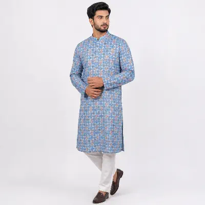 Picture of Winner Mens Blue Panjabi 