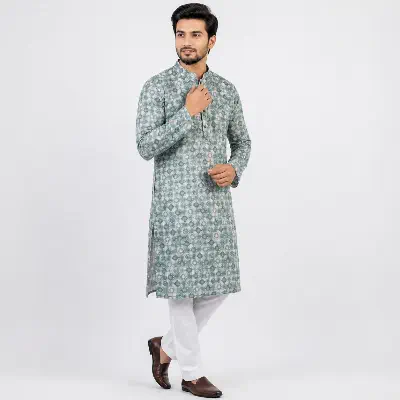Picture of Winner Mens Light Green  Panjabi 