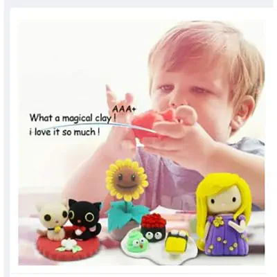 Picture of Super Soft Light Clay Modeling Air Dry Clay For DIY Handmade Toys 12 shade -Multicolor