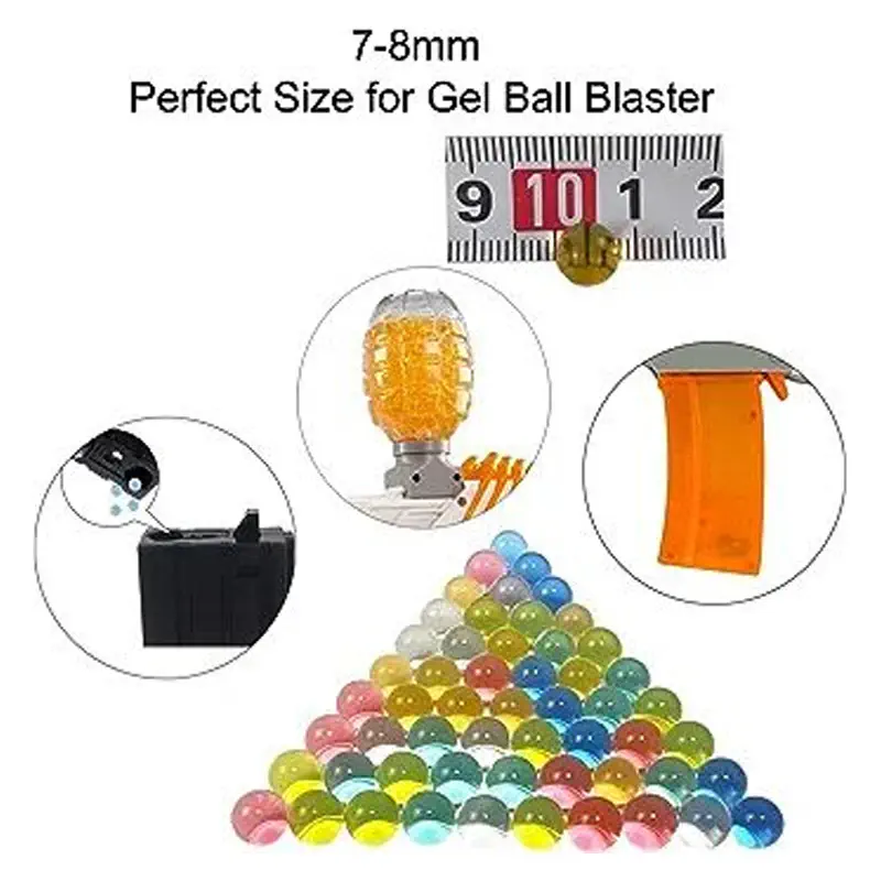 Picture of Gel Splatter Ball Blaster Ammo (7-8 mm,3Pack,6000 Pieces Per Pack) - Multicolor