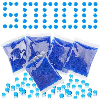 Picture of Gel Ball Blaster Ammo 5 Pack–10,000 Per Pack Works for Gel Blaster and Splatter Ball Gun, Gel Gun Ammo, Water Ball Beads - Blue