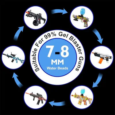 Picture of Water Gel Ball Ammo – 1 Paket 2000 Pcs Blue Soft Beads - Blue