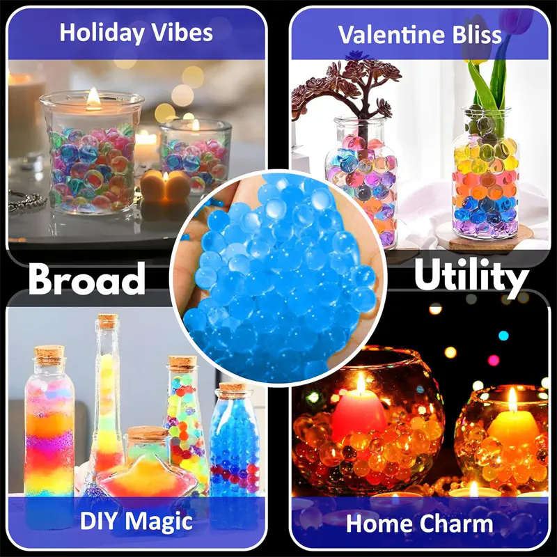 Picture of 1 Paket 2000 Pcs Blue Gel Blaster Balls – Soft Water Beads Ammo - Blue