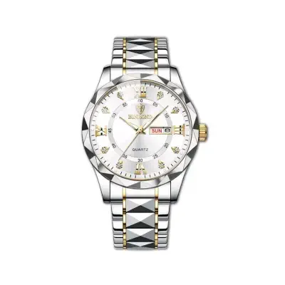 Picture of New Collection POSHI Sale New Top Waterproof Watch Men Business Japan Quartz Dual Calendar Premium Quality Stainless Steel Luxury Golden Watches For Men