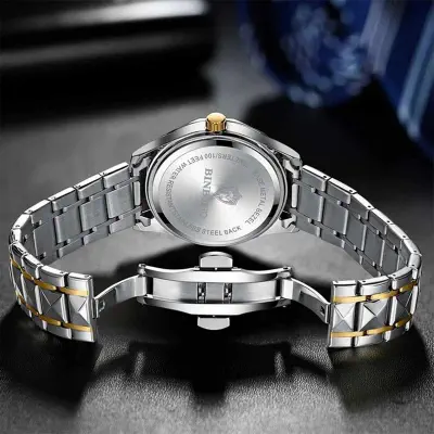 Picture of New Collection POSHI Sale New Top Waterproof Watch Men Business Japan Quartz Dual Calendar Premium Quality Stainless Steel Luxury Golden Watches For Men