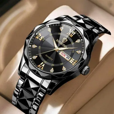Picture of New Collection POSHI Sale New Top Waterproof Watch Men Business Japan Quartz Dual Calendar Premium Quality Stainless Steel Luxury Golden Watches For Men
